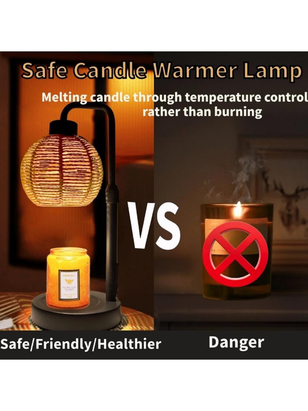 Dimmable Candle Warmer Lamp with Timer - Height Adjustable Wax Melts & Jar - Picture 3 of 7